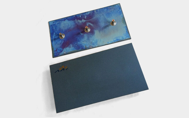 Coated titanium anode is used in electrodialysis.